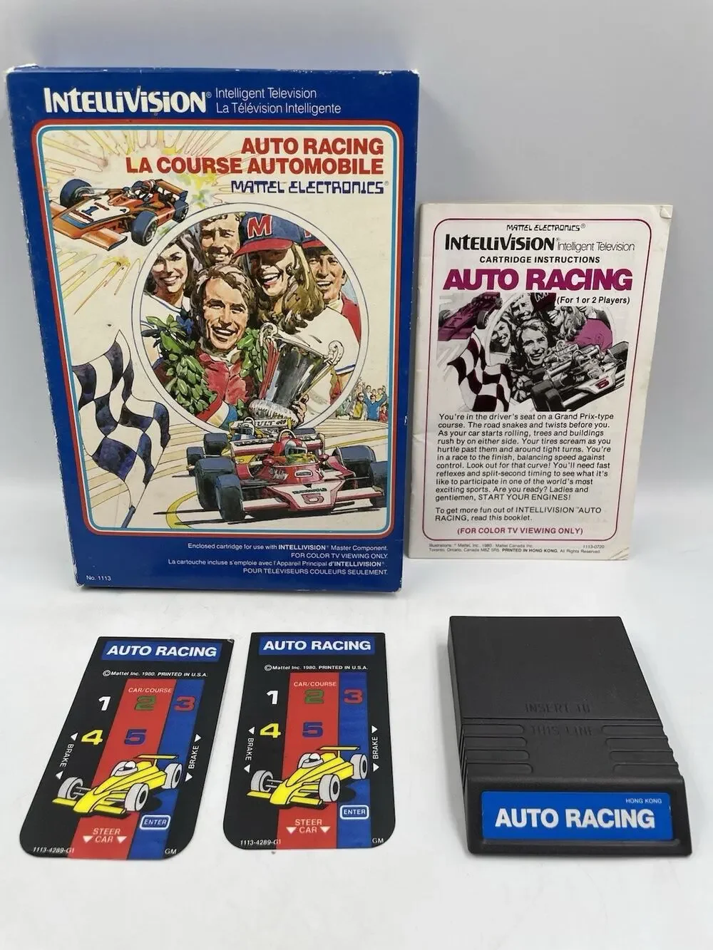 Auto Racing (Intellivision, 1980) COMPLETE IN BOX w/ OVERLAYS / TESTED